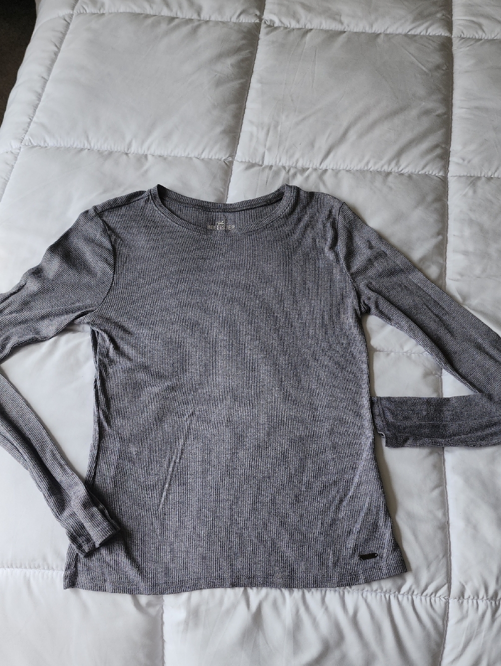 Hollister Must-have Collection Slim Tee - Ribbed Grey